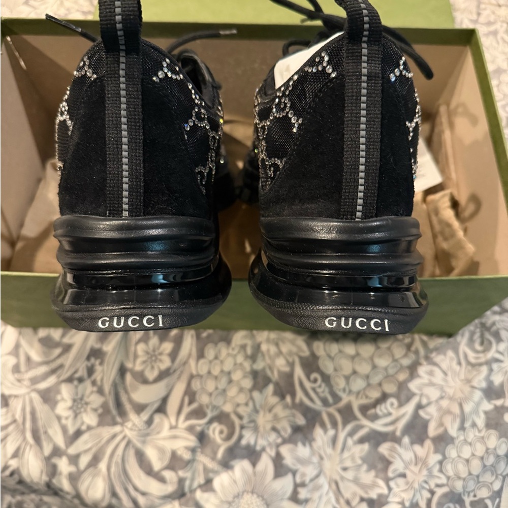 Black Gucci Run Sneakers with Silver GG Detailing size 41 - Picture 5 of 5